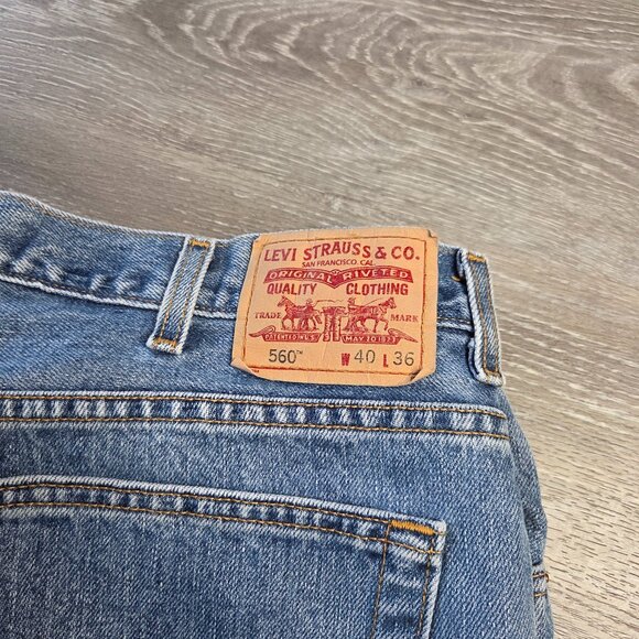 Men’s Levi’s 560 Comfort Fit Jeans – Light Blue, Size W40 L36 – Relaxed Tapered - Picture 3 of 9